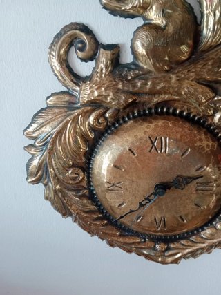 Orologio da parete vintage dorato