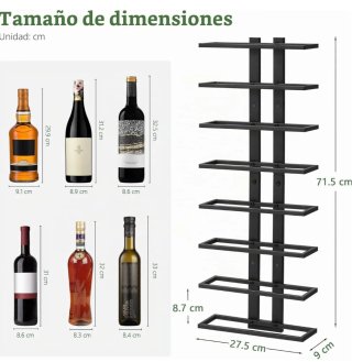 Botellero Pared FAVOOSTY Nero 8 Bottiglie