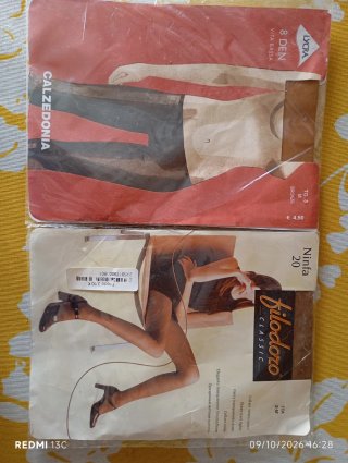 2 pares medias Calzedonia Lycra 8 Den Bronce M