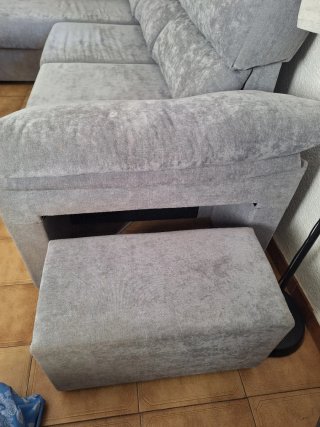 Sofá con Cheslongue Gris