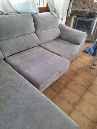 Sofá con Cheslongue Gris