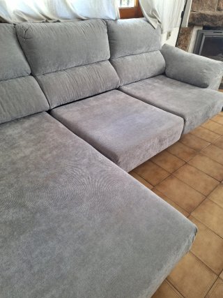 Sofá con Cheslongue Gris