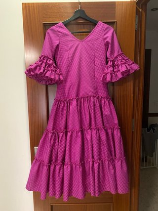 Traje de flamenca para niña buganvilla