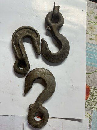 Lote 3 Ganchos Antiguos Hierro Forjado