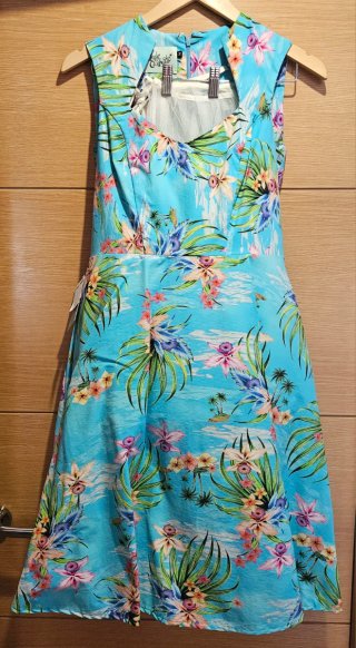 Vestido Pin-up Lady Gaga Azul M