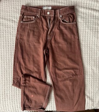 Pantaloni Bershka 90's Wide Marrone Taglia 34