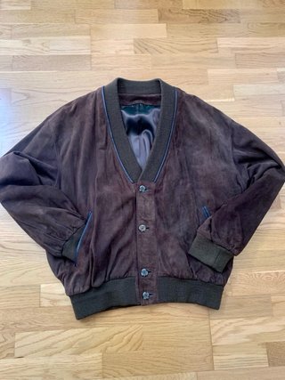 Chaqueta bomber vintage piel marrón T-XL