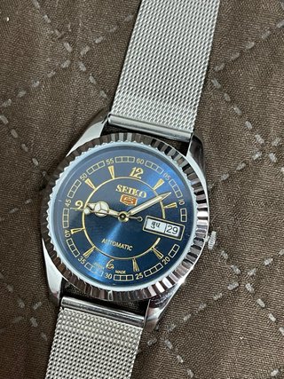 Seiko 5 Automático Azul Prata