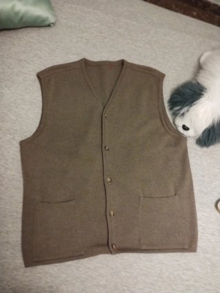 Chaleco Marrón con Bolsillos y Botones Talla L