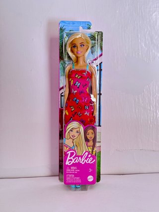 Barbie Bionda Vestito Farfalle Nuova