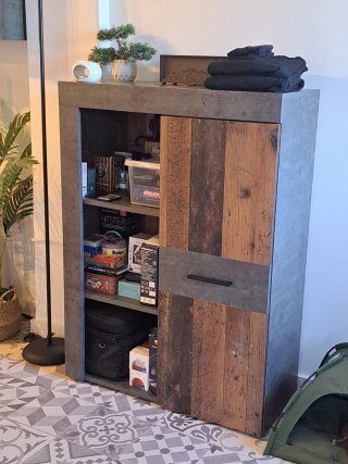 Aparador Estilo Industrial Madera y Metal