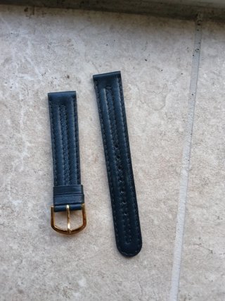 Cinturino vintage vera pelle blu