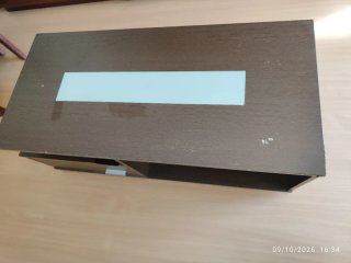 Mesa auxiliar rectangular madera y cristal