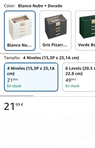 Joyero 4 Niveles 3 Cajones Songmics JBC161W01
