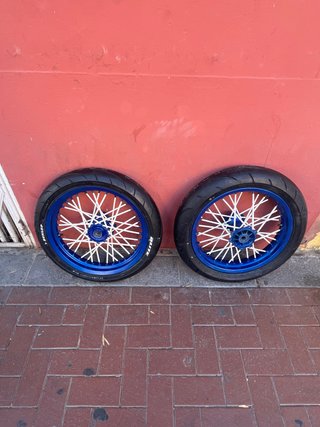 Ruedas Supermotard Derbi Azul