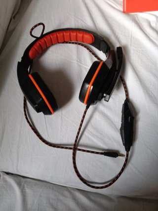 Cascos Gaming con Micrófono Naranja/Negro