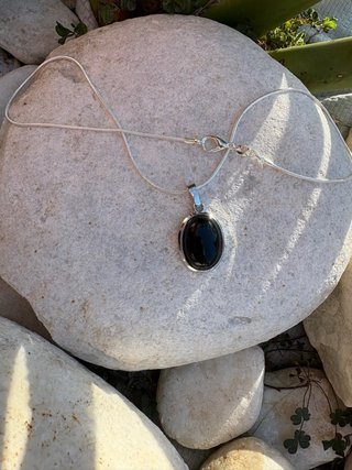 Collar Turmalina Negra Plata 925