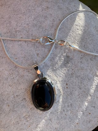 Collar Turmalina Negra Plata 925