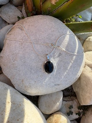 Collar Turmalina Negra Plata 925