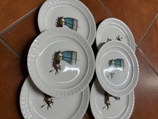 Lote 6 Platos Vintage Pontesa Ganges Dinghi 1200