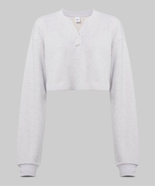 Sudadera Crop Reebok Gris