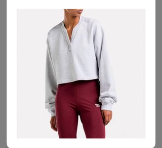 Sudadera Crop Reebok Gris