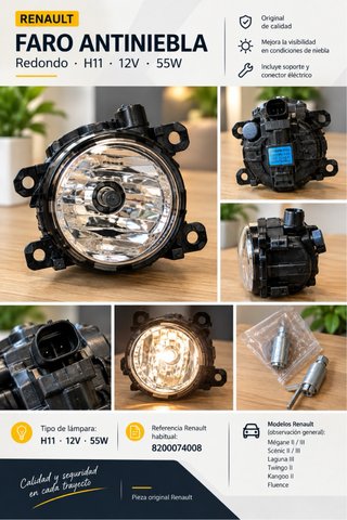 Faro Antiniebla Renault Original H11
