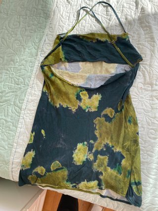 Vestido corto de tirantes tonos verdes