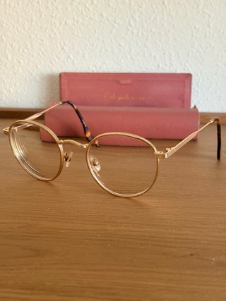 Gafas graduadas MÓ doradas redondas. Retro vintage