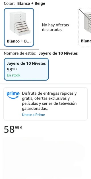 Joyero Caja de Joyas 10 Cajones SONGMICS JBC10W