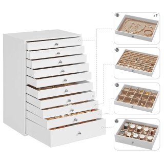 Joyero Caja de Joyas 10 Cajones SONGMICS JBC10W