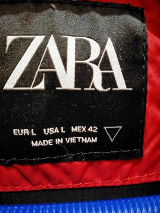 Chaqueta Acolchada Roja Zara Talla L