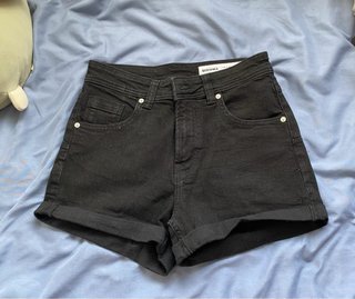 Pantalón corto vaquero Bershka negro mujer T.38
