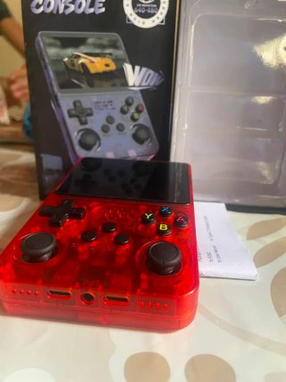 Consola Portátil R36S Roja Transparente