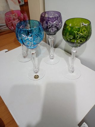 Set 4 Calici in Cristallo Colorato
