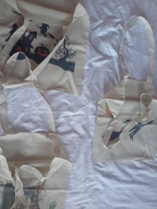 Lote 3 Bolsas Tela Halloween
