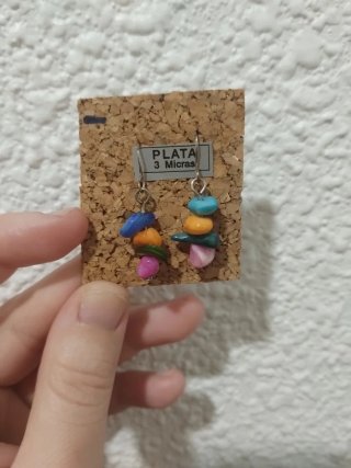 Pendientes Plata 3 Micras Multicolor