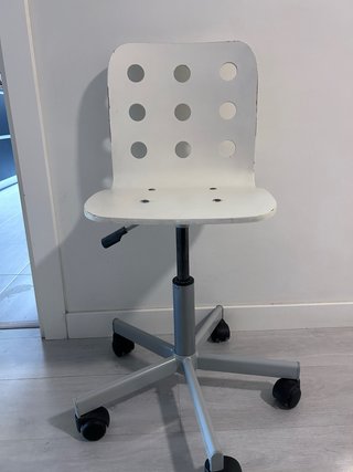 Silla de escritorio infantil blanca con hidraulico