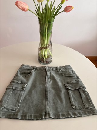 Minifalda Vaquera Cargo Verde Oliva