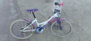 Bicicleta niña 20 morada y blanca