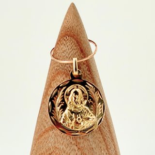 Medalla Religiosa Doble Cara Oro 18K; 4,81g.