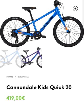 Bicicleta Infantil Cannondale 20 pulgadas