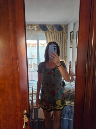 Vestido de mujer talla M globos gris