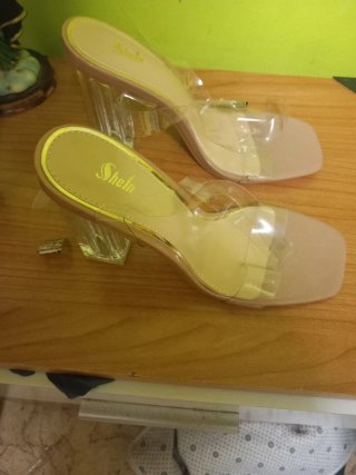 Sandalias de Tacón Transparentes Shein
