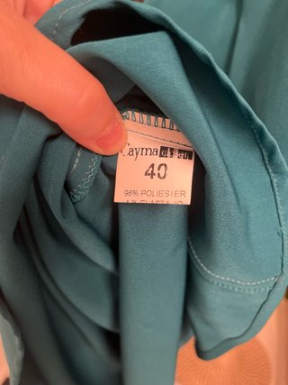 Vestido de fiesta verde azulado