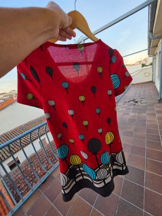 Vestido Rojo Estampado globos Talla M