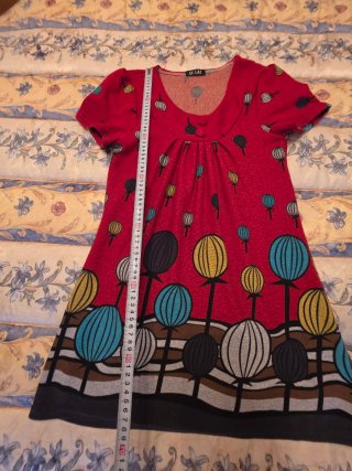 Vestido Rojo Estampado globos Talla M