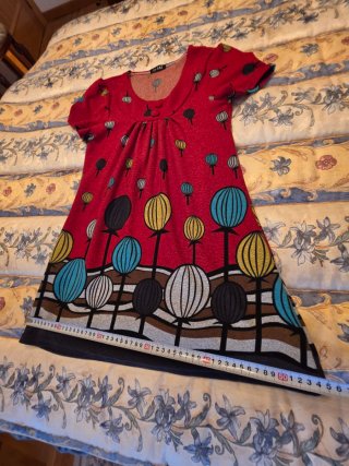 Vestido Rojo Estampado globos Talla M