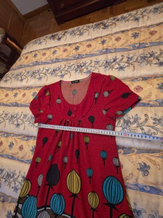 Vestido Rojo Estampado globos Talla M