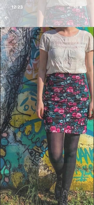 Lote falda floral y blusa verde agua